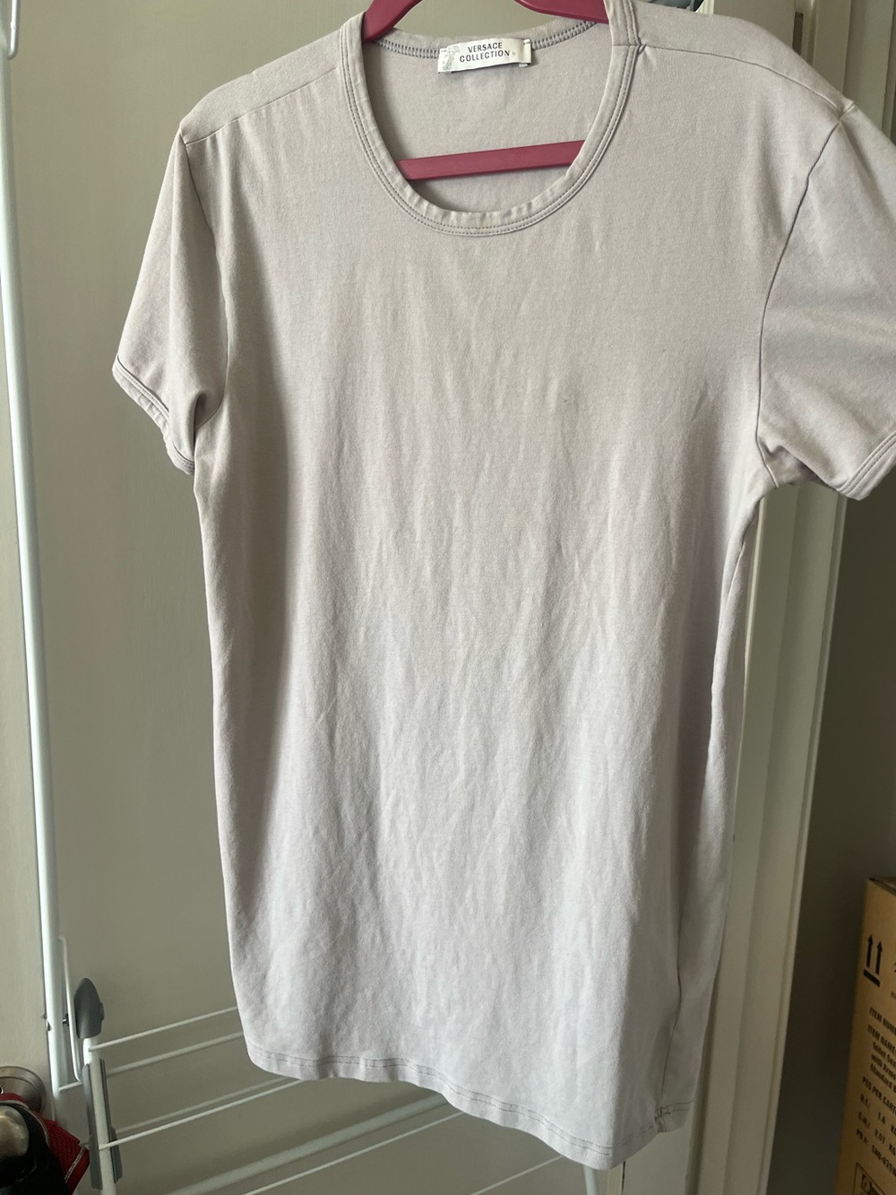 Versace Light Grey Short Sleeve Crewneck Tee Versace Collection